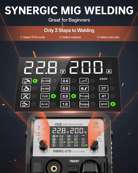 Control panel of Multifunctional Welder Plasma Cutter Combo With 200A 220V Inverter And Aluminum Pulse MIG TIG Stick Gas