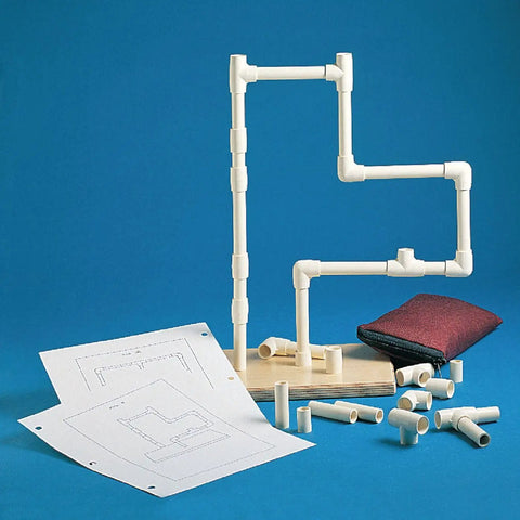 PVC Pipe Tree Brain Games And Fine Motor Training Set With 34 Pipes And Wooden Base For Cognitive Therapy Physical And Occupational Therapy Toys For Kids Grownups And Seniors, shown with layout diagrams and carrying bag.