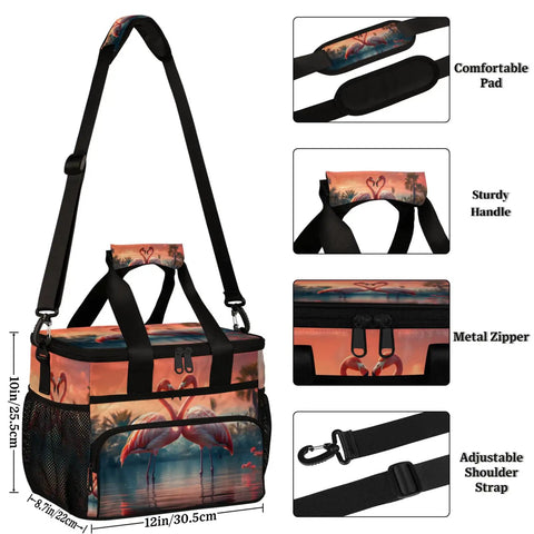 Insulated Picnic Backpack With Large 12 By 8.7 By 10 Inch Interior Keeps Lunch Fresh And Drinks Cool Portable Lunch Box features