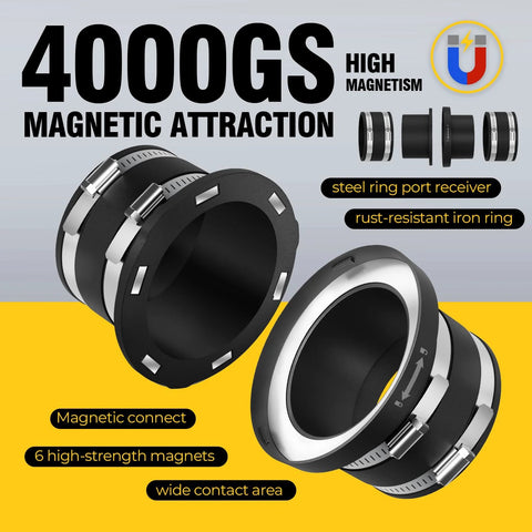 Joinerjetly 4-inch magnetic dust-collection fittings set, 3-pack with interlock for dust collectors and shop vacuums