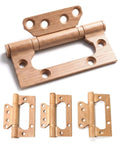 Heavy Duty 4 Inch Ball Bearing Door Hinges With Silky Smooth Operation And Rock Solid 304 Stainless Steel Build Featuring A Matte Wood Grain Finish For Zero Fuss Installation And Top Shelf Durability On Interior Doors - 3-pack with wooden design