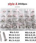 Durable Aluminum And Steel Pop Rivets Kit With Ten Sizes M1 M2 M3 M4 Cross Flat Head Self Tapping Fasteners, assorted in case