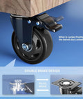 Built Tough 4 Inch Caster Wheels With Dual Safety Brakes Rust Proof Coated, showing double brake design for locking swivel.