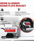Heavy Duty Trailer License Plate Light Holder And Bracket Kit For RVs And ATVs Aluminum Mount Adjustable Position Metal License Plate Frame Easy Bolt On Install With Stainless Steel Screws on vehicle
