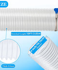 Badass Four Inch Dust Collection Hose 10 Foot Flexible PVC Fume Extractor Tube With Crystal Clear Design showing size and thickness details.