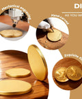 20 Pack Brass Coin Blanks, 40mm Diameter, 2mm Thick, Laser Engravable Coins For DIY Customization shown in engraving process