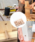 48 Pcs Wood Dowel Pins 8 Mm By 30 Mm And 0.3125 Inch By 1.18 Inch Fluted Beveled Ends Dowels For Shelf Support And Woodworking Projects