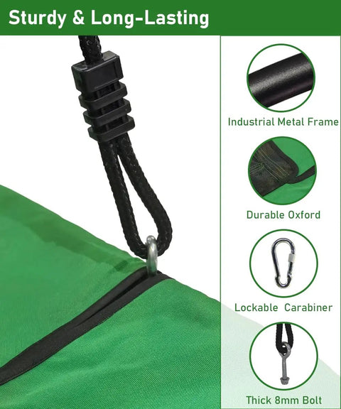 Components of 60 Inch Rectangular Tree Swing For Kids And Adults Adjustable Platform With Hanging Straps 700 Lb Capacity Waterproof