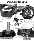Heavy Duty Silent Polyurethane Swivel Caster Wheels With Threaded Stem And Dual Locking Brakes showing detailed components and materials