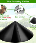 Squirrel Proof Baffle For Bird Feeder Pole Mount Outdoor Guard Stopper Black 16 Inch One Pack Easy Install Slope Design