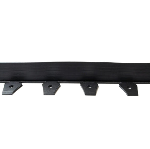 Super Easy Tall 2.5 Inch Woodgrain Wall No Dig Landscape Edging Kit in black showing anchors and spiral spikes detail