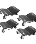 Heavy Duty Car Wheel Dollies Moving Cart With Locking Brakes Rock Solid Vehicle Hauler Set Of Four with diamond grip plate.
