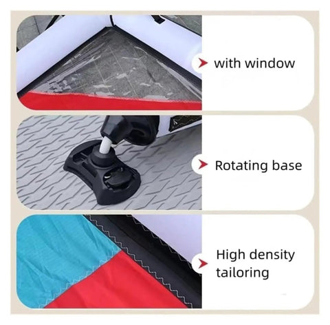 Inflatable Surfing Wing For Wind Foiling And Snow Skiing Durable Tear Resistant Nylon with window, rotating base, high density tailoring.