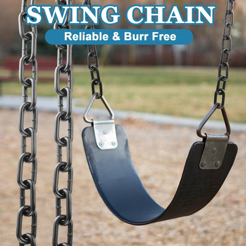 26.2 Ft Black Chain Link Heavy Duty 3 Sixteenth Inch Carbon Steel Hanging Chain Kit For Hammock Chair Porch Swing
