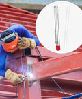 Two Pro Grade Soapstone Marker Pencil Sets With 12 Refills For Welding, Metalworking And Fabrication, worker welding metal beams