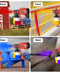 Heavy Duty HVLP Electric Paint Sprayer Cranks Out Dang Smooth Durable Coatings For Deck Repair Wall Touch Ups And Furniture Restoration With Zero Hassle Super Quick Setup used on house, fence, chair, and metal.