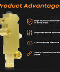 Brass Brake Proportioning Valve For Front Disc Rear Drum Setup Fits Classic Chevy Buick Trucks With Dual Reservoir Tanks, showcasing high-quality brass construction.