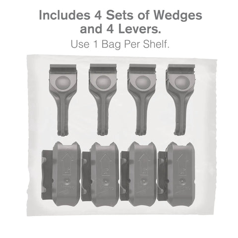 Top Shelf Replacement Lever Wedge Kit With Durable Sleeves And Corner Releases For Super Adjustable Super Erecta Wire Shelving No Sweat Height Setup Reliable Hardware