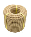 1 Inch Thick Natural Jute Rope 100 Feet Heavy Duty Twisted Manila Hemp Rope For Crafts Climbing Bundling Hammock Nautical Decor Cat Scratching Post Tug Of War And Outdoor Projects coiled with yellow straps