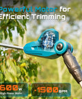 Cordless Pole Hedge Trimmer With 16 Inch Dual Action Blade Detachable Telescoping Pole And Dual 4 Ah Batteries cutting branches