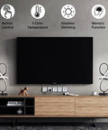 Living room setup with two Sleek Black Modern Table Lamp With Touch Control 17 Inch LED Dimmable Spiral Metal Desk Lights on a sideboard.