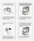 Instructions for 220V Automatic Coffee Bean Roaster with viewing window, demonstrating coffee preparation steps.