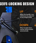 ANTPOWER 3-Ton jack stands pair in steel with blue adjustable ratchet for lifting cars and small SUVs.