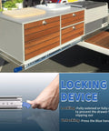 Sliding mechanism of 260 Lbs Heavy Duty Locking Drawer Slides Full Extension Ball Bearing Rails With Lock Side Mount