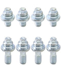 Heavy Duty Side Post Battery Terminal Bolts 3/8 Inch Thread 4 Pairs Short And Long Solid Galvanized Steel Auto Connector Extender, set displayed.