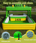 Inflatable PVC Pool Bar For Outdoor Water Parties With Illuminated Bar Sign Waterproof And Durable Poolside Entertainment Station Portable Backyard Beverage Bar For Summer Parties Green Epic