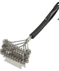 Triple Coil Grill Brush 17 Inch Stainless Steel Bristle Free Scraper for All Grates with long ergonomic handle