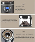 Automatic Hot Air Coffee Bean Roaster With Smart Timing And Integrated Cooling For Home Brews Crafting Fresh Roasts Without The Smoke Or Fuss Packed With That Legit Cafe Quality Flavor with LCD panel and transparent viewing window.