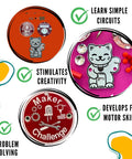 Interactive Transistor Cat Soldering Kit for Beginners and Teens, A DIY Electronics Project With PCB, Buzzer, and Badge