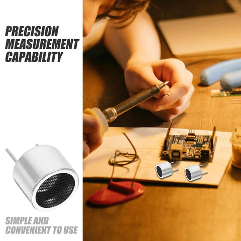 2 Pack 16mm Industrial Sensor Probes For High Precision Distance Measurement And Obstacle Detection, Replacement Probes In Iron With Silver Finish, Transceiver Probe Included For Industrial Grade Use, used on circuit board