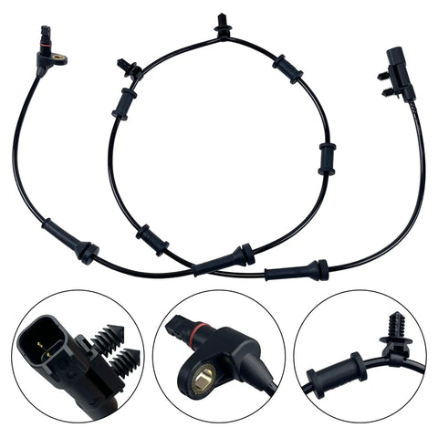 4 Pack ABS Wheel Speed Sensor Set For Jeep Wrangler JK 2007-2018 Front And Rear Plug-And-Play Direct Fit Replacement black cable sensors