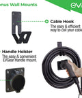 Bonus wall mounts for Level 2 Electric Vehicle Wall Charger Station 40 Amp 240 Volt, cable hook and handle holster.