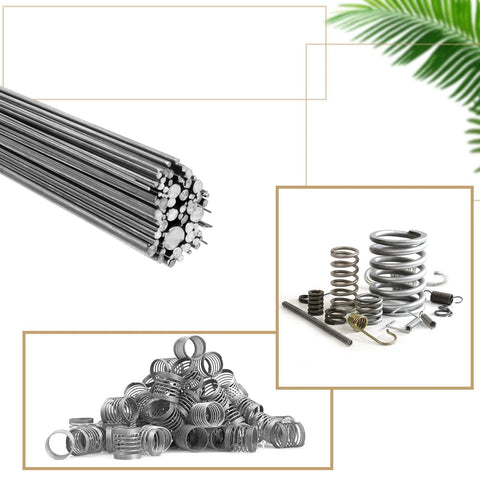 304 stainless steel spring wire with assorted coil springs for DIY crafts; bundle of straight wires and springs, 104 pcs, 40 cm.