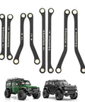Beefed Up Heavy Duty Stainless Steel High Clearance Link Set For TRX4M Defender And Bronco Black Coated Drop In Replacement For Stock Plastic Links Precision Machined For Stable Performance 42g Per Set, black RC crawler links with TRX4M Defender and Bronco