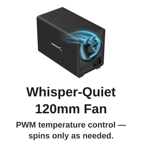Heavy Duty 5 Bay Usb C Storage Dock Serving Up Lightning Fast 10Gbps Transfers For 3.5 Inch Drives Paired With Independent Asmedia Controllers For Seamless Desktop Backup Rigs with 120mm cooling fan.