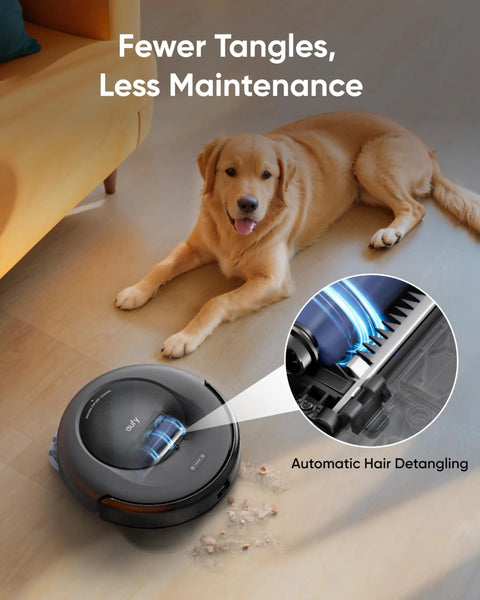 All-In-One Robot Vacuum And Mop For No-Fuss Effortless Home Cleaning, Smart Mapping, Powerful Suction, with pet hair on floor