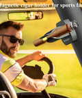 Magnetic Cigar Holder For Golf Cart With Velcro Mount, aluminum rest holding cigar in golf cart.
