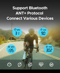 Cyclist using Wireless Bike Computer GPS With ANT Plus Bluetooth, 2.5 Inch Display, Speed and Distance Tracking on a road