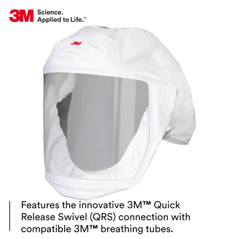 Versaflo Headcover With Integrated Head Suspension S133L5 White Medium Large shown with QRS connection