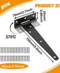 Six Pack Six Inch T Strap Gate Hinges Heavy Duty Gate Hardware Kit For Wooden Fence Rustproof Door Hinges