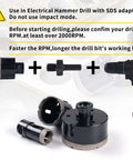 13-piece diamond core drill bit set for tile and stone with SDS adapter; includes 6/8/20/35/50/75/100 mm bits, finger milling bit, and beveling chamfer bit