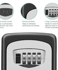 Close-up of a 4 Digit Combination Key Lock Box Wall Mount With Resettable Code And 5 Key Capacity Heavy Duty Zinc Alloy And Steel