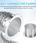 Heavy Duty Duct Connector Flange 5.2 Inch Silver Galvanized Steel Round Dust Collection Fittings for Dryer Vent Exhaust Pipe Hose