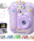 Totally Fun Kids Instant Print Camera With 1080P HD Photo Quality And On The Go Printing In Five Color Options For Playful Everyday Moments And Keepsakes Your Family Will Forever Love, purple unicorn camera with print rolls