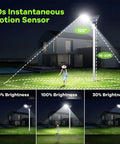 Image of 1000W Solar Street Light Dusk To Dawn 80000LM LED Beast Mode illuminating a garden with motion sensor feature.