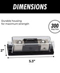 Dimensions of the Inline ANL Fuse Holder For 0 2 4 Gauge Wiring With 250 Amp Fuse Car Audio Upgrade No Wire Terminals Needed